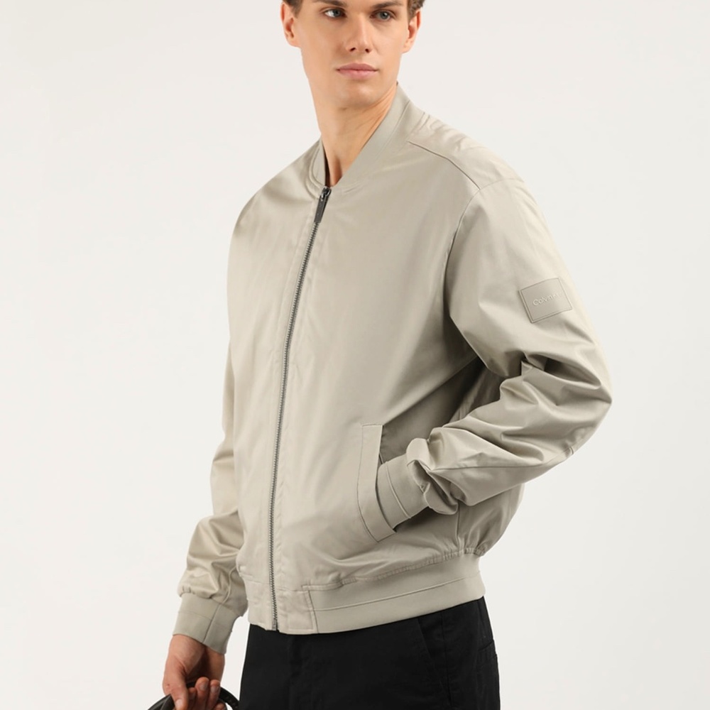 $170 Calvin Klein Flight Modern Bomber Jacket Signature Badge Embroidered NWT